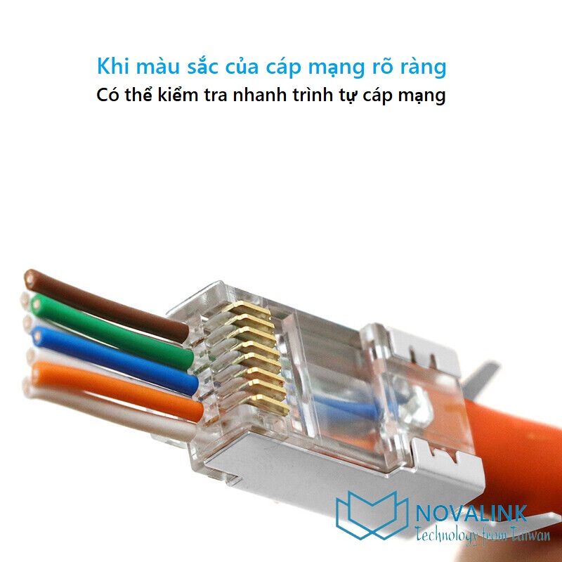 Hạt mạng cat6A, cat7, cat8 FTP Xuyên thấu Novalink CC-01-00195 cao cấp